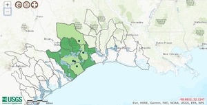 USGS map potential invasives spread after hurricanes USGS map potential invasives spread after hurricanes
